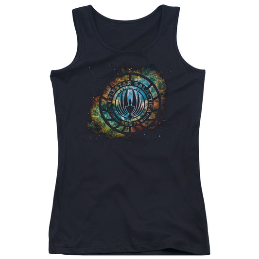 Batlestar GalACtica (New) Emblem Knock Out Womens Tank Top Shirt Black