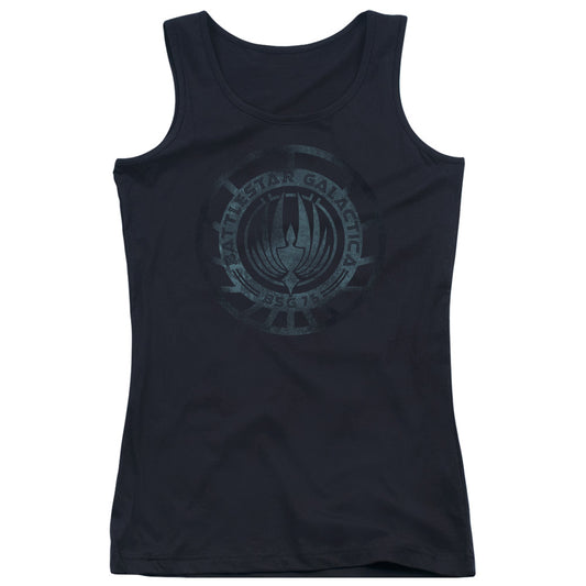 Batlestar GalACtica (New) Faded Emblem Womens Tank Top Shirt Black