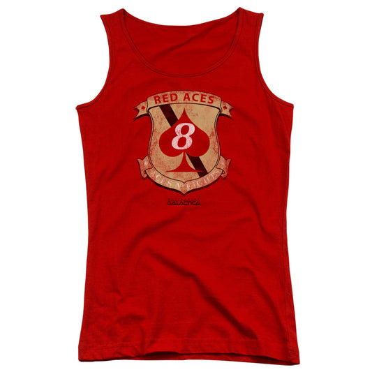 Battlestar Galactica Red Aces Badge Womens Tank Top Shirt Red