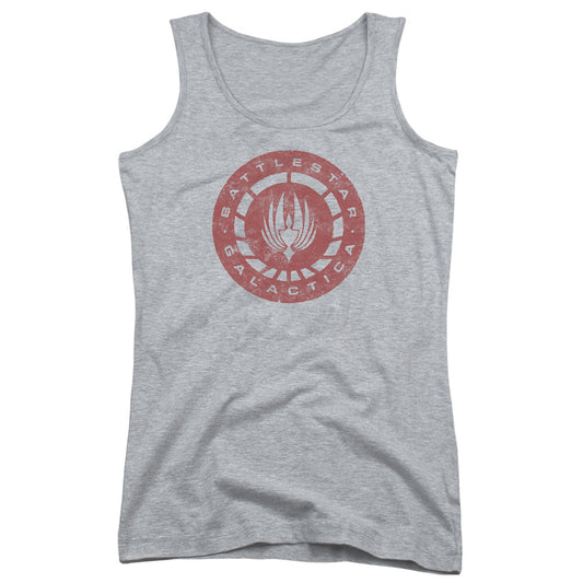 Battlestar Galactica Eroded Logo Womens Tank Top Shirt Athletic Heather