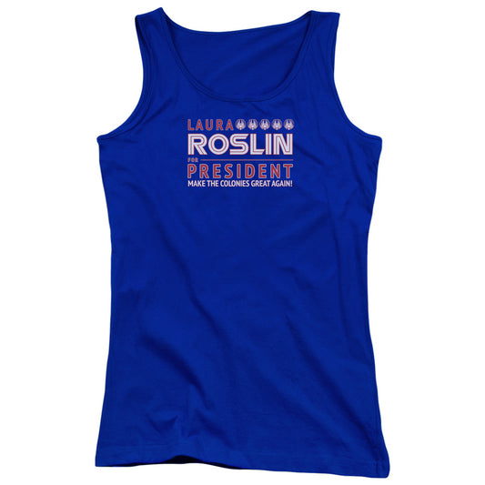 Battlestar Galactica Roslin For President Womens Tank Top Shirt Royal Blue