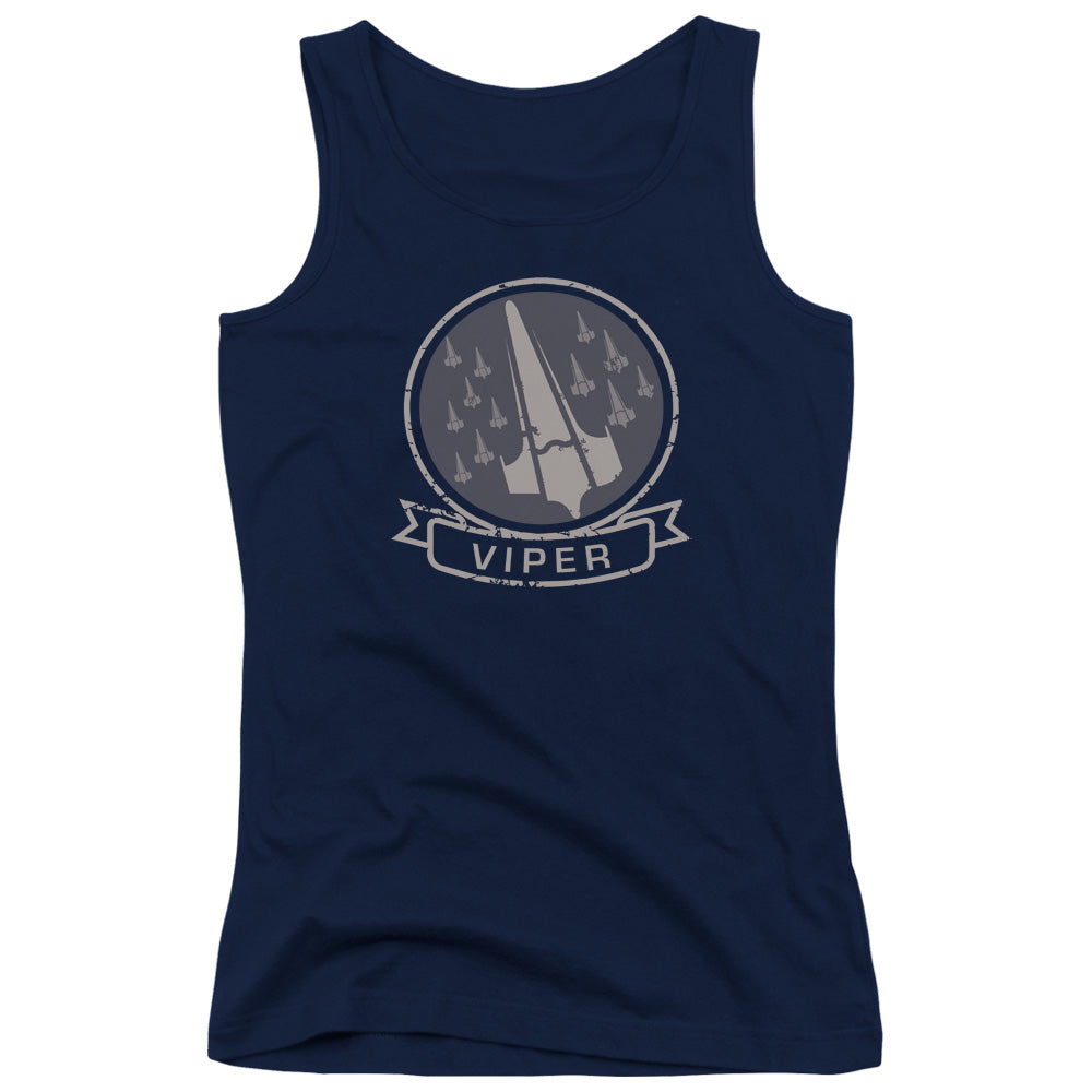 Battlestar Galactica Viper Squad Womens Tank Top Shirt Navy Blue