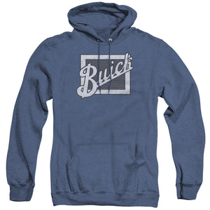 Buick Distressed Emblem Heather Mens Hoodie Royal Blue