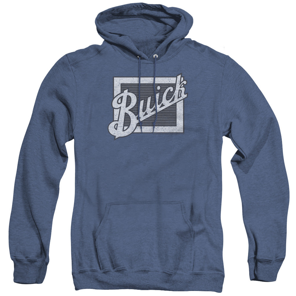 Buick Distressed Emblem Heather Mens Hoodie Royal Blue