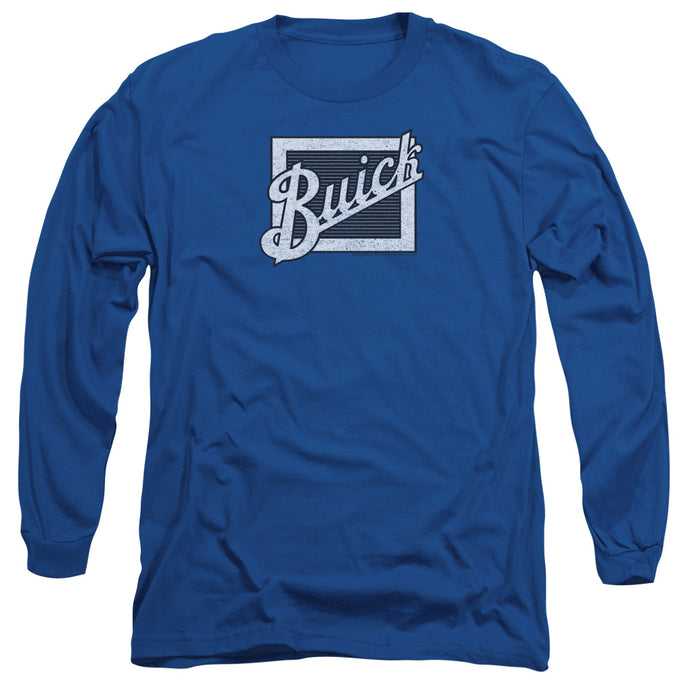 Buick Distressed Emblem Mens Long Sleeve Shirt Royal Blue