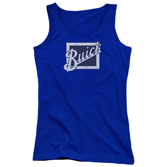 Buick Distressed Emblem Womens Tank Top Shirt Royal Blue