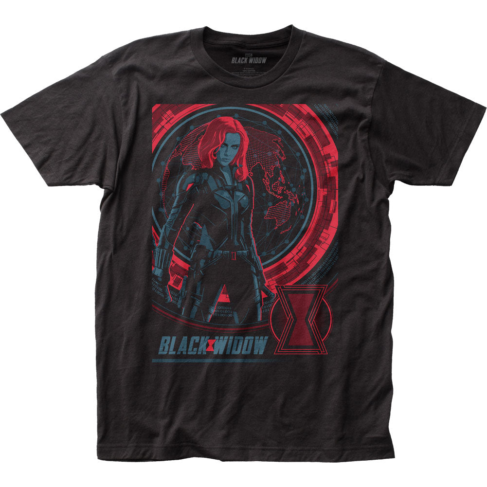 Black Widow Global Poster Mens T Shirt Black