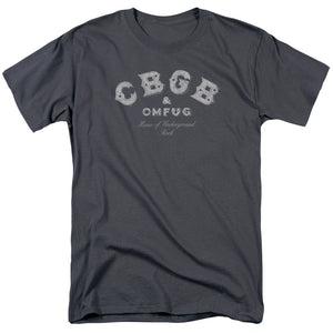 CBGB Tattered Logo Mens T Shirt Charcoal