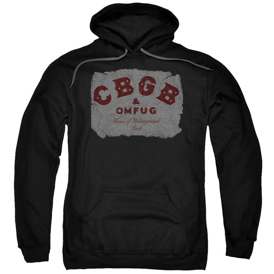 CBGB Crumbled Logo Mens Hoodie Black