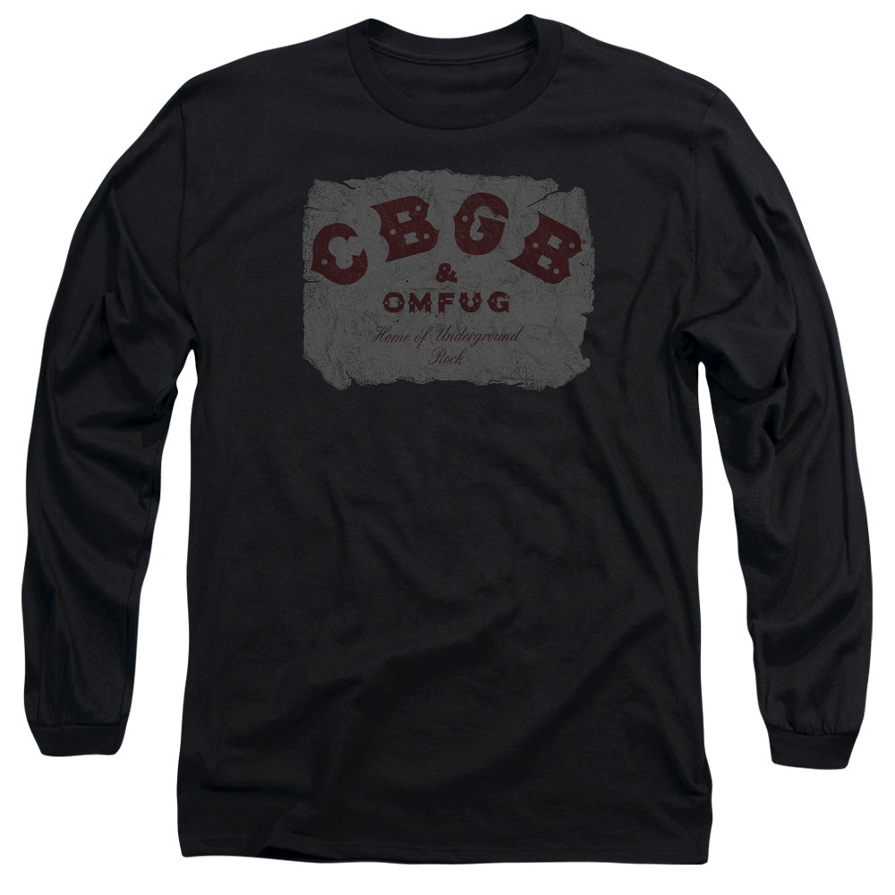 CBGB Crumbled Logo Mens Long Sleeve Shirt Black