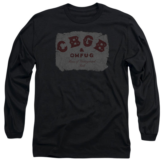 CBGB Crumbled Logo Mens Long Sleeve Shirt Black