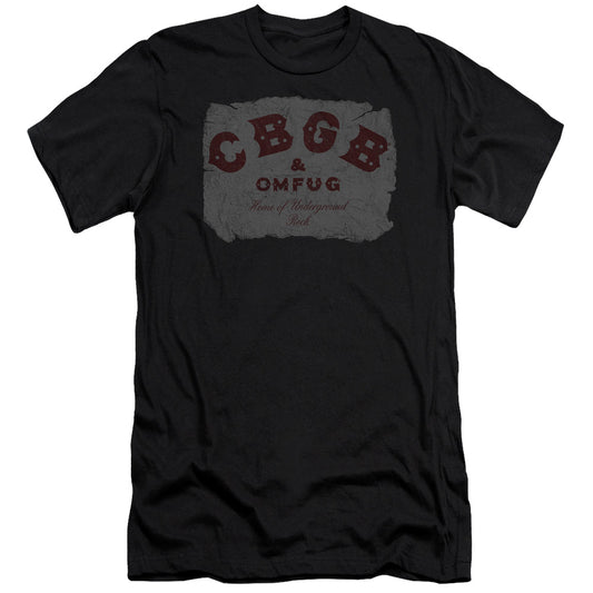 CBGB Crumbled Logo Premium Bella Canvas Slim Fit Mens T Shirt Black