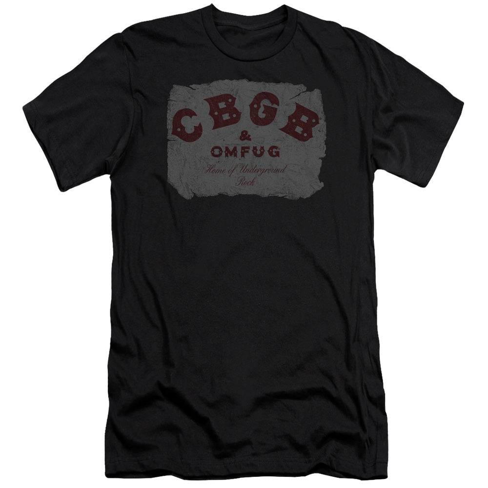 CBGB Crumbled Logo Slim Fit Mens T Shirt Black | Rock Band Merch