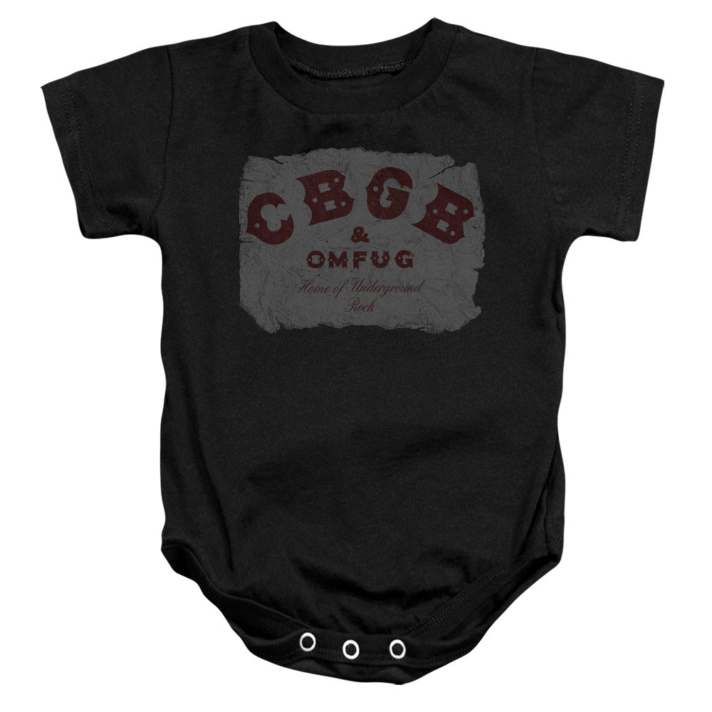 CBGB Crumbled Logo Infant Baby Snapsuit Black