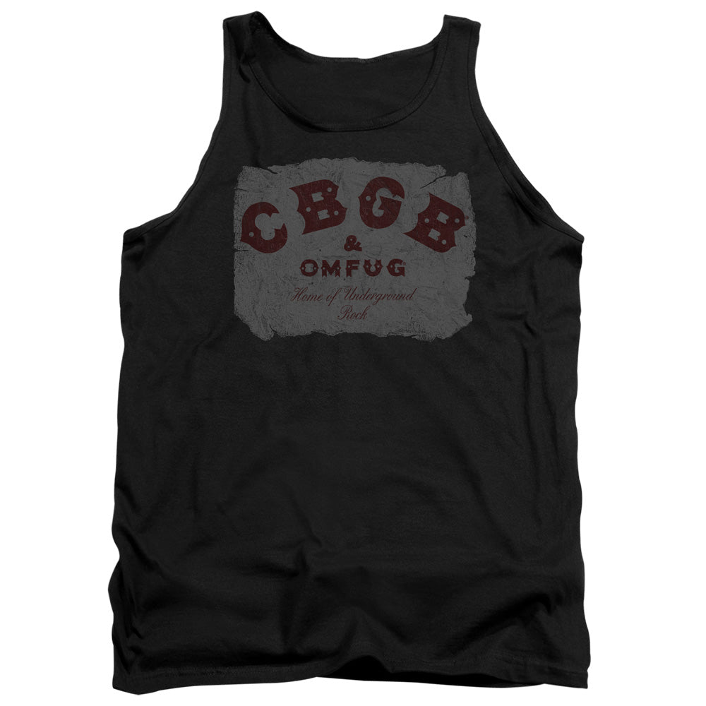 CBGB Crumbled Logo Mens Tank Top Shirt Black