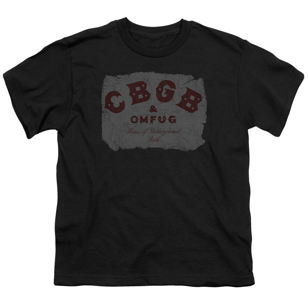 CBGB Crumbled Logo Kids Youth T Shirt Black