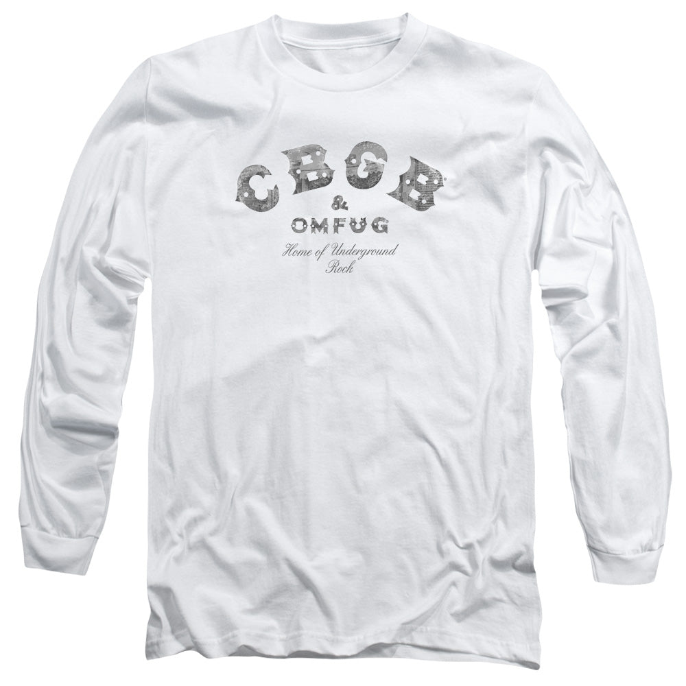 CBGB Club Logo Mens Long Sleeve Shirt White