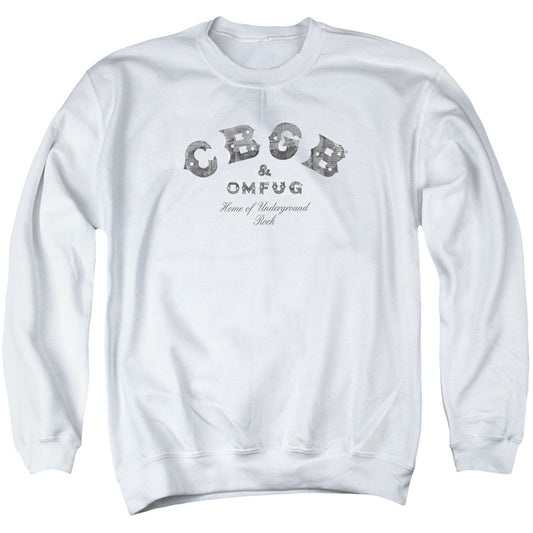 CBGB Club Logo Mens Crewneck Sweatshirt White