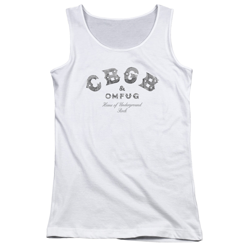 CBGB Club Logo Womens Tank Top Shirt White