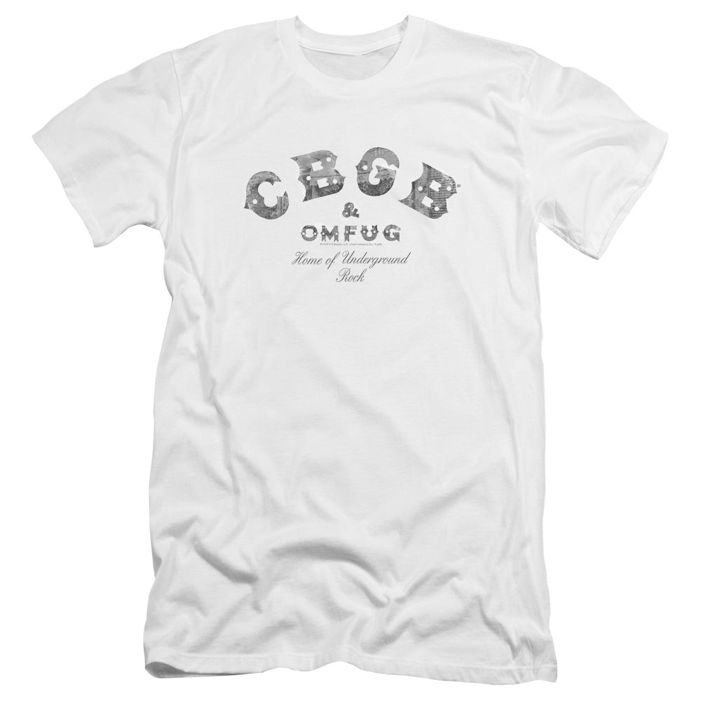 CBGB Club Logo Premium Bella Canvas Slim Fit Mens T Shirt White