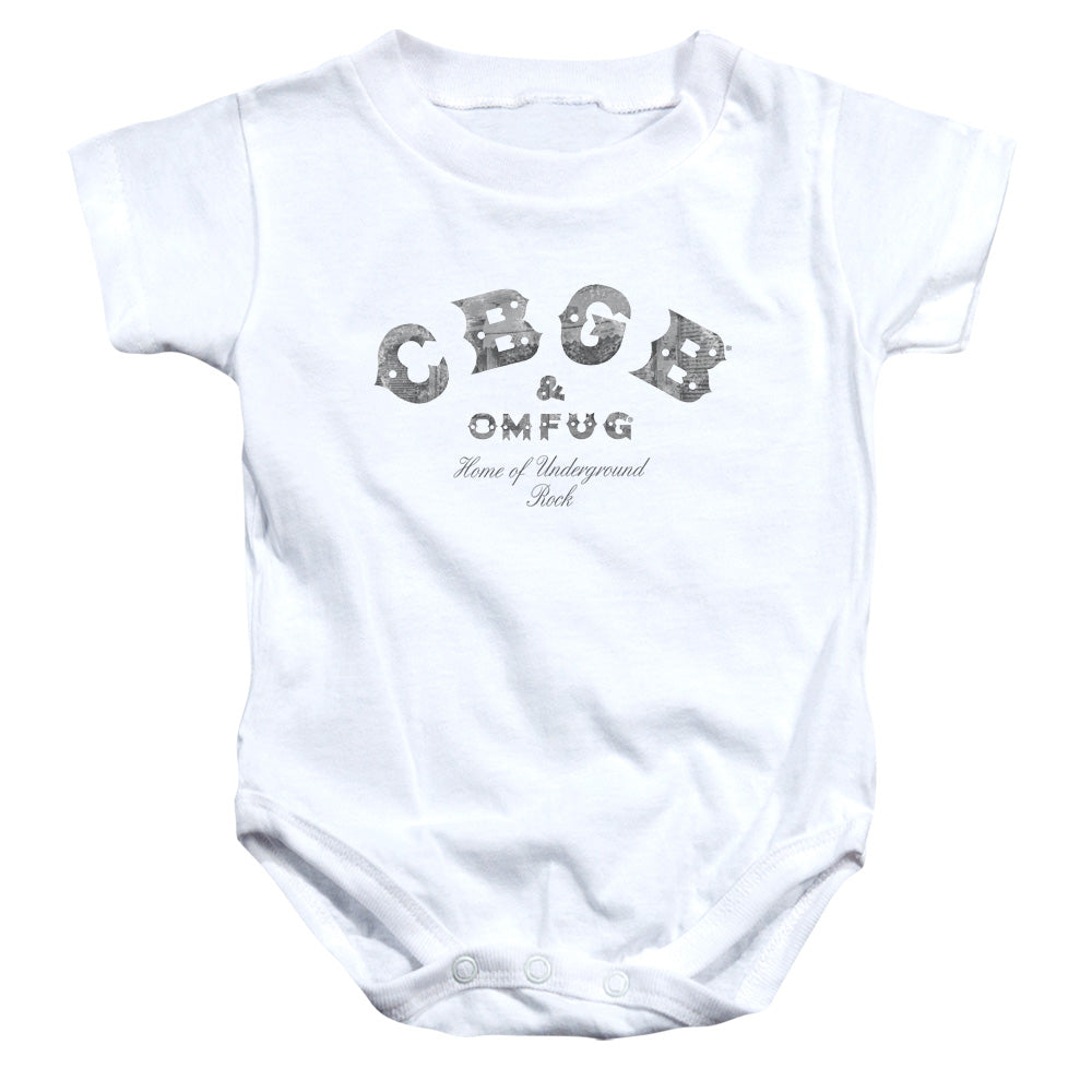 CBGB Club Logo Infant Baby Snapsuit White