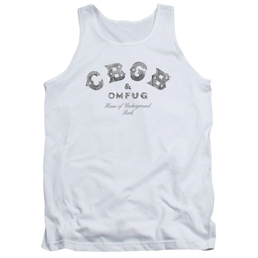 CBGB Club Logo Mens Tank Top Shirt White