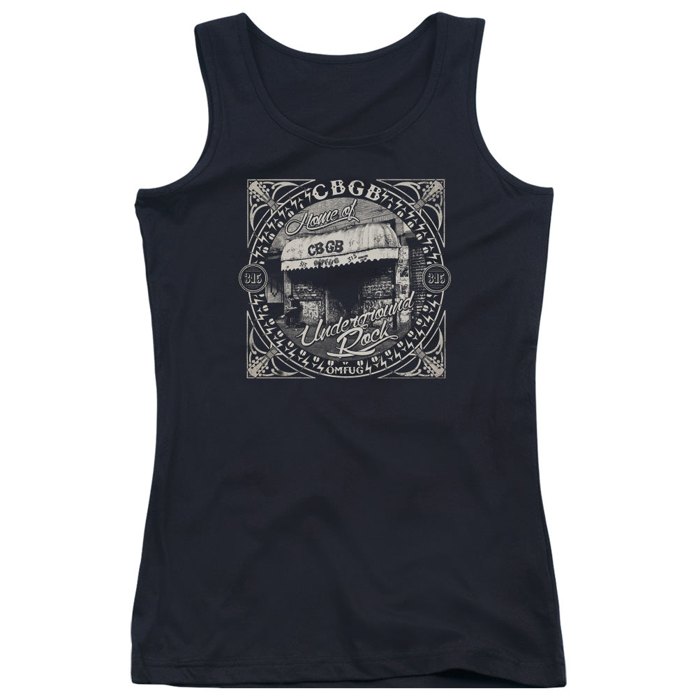 CBGB Front Door Womens Tank Top Shirt Black