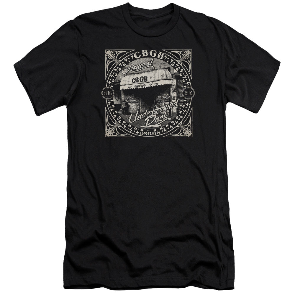 CBGB Front Door Slim Fit Mens T Shirt Black