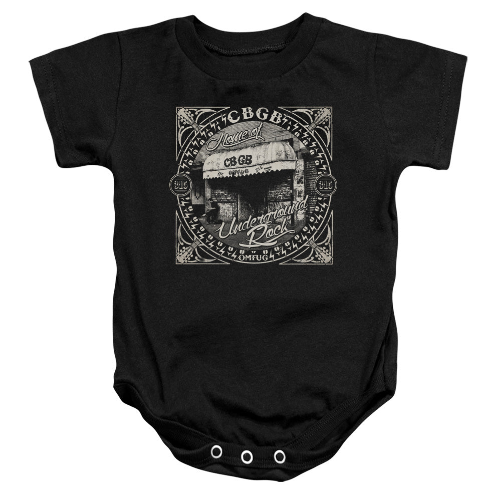 CBGB Front Door Infant Baby Snapsuit Black