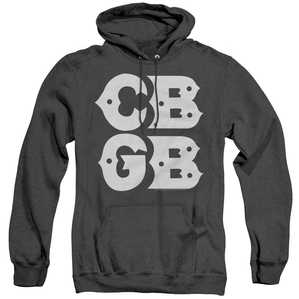 CBGB Stacked Logo Heather Mens Hoodie Black