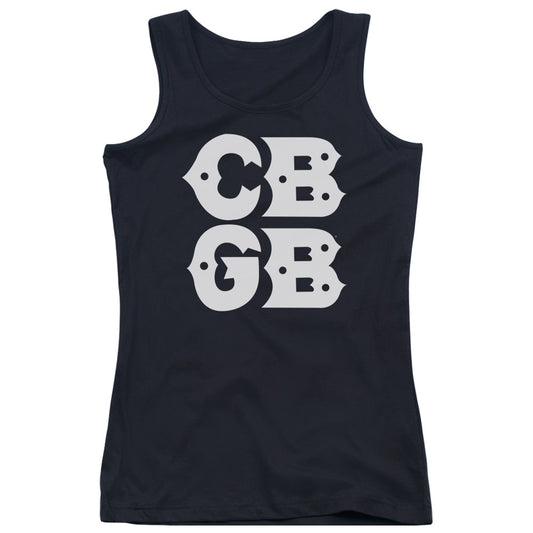 CBGB Stacked Logo Womens Tank Top Shirt Black