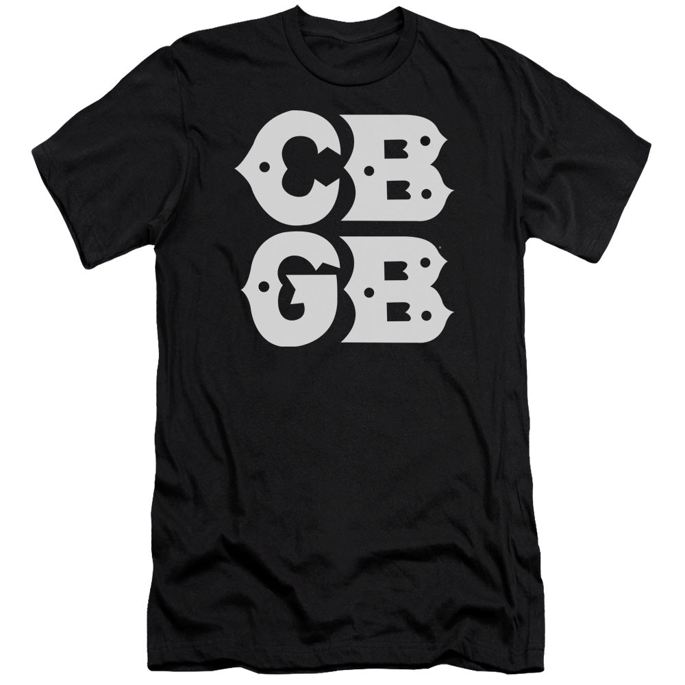 CBGB Stacked Logo Slim Fit Mens T Shirt Black
