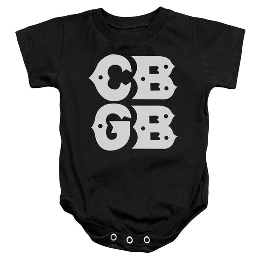 CBGB Stacked Logo Infant Baby Snapsuit Black