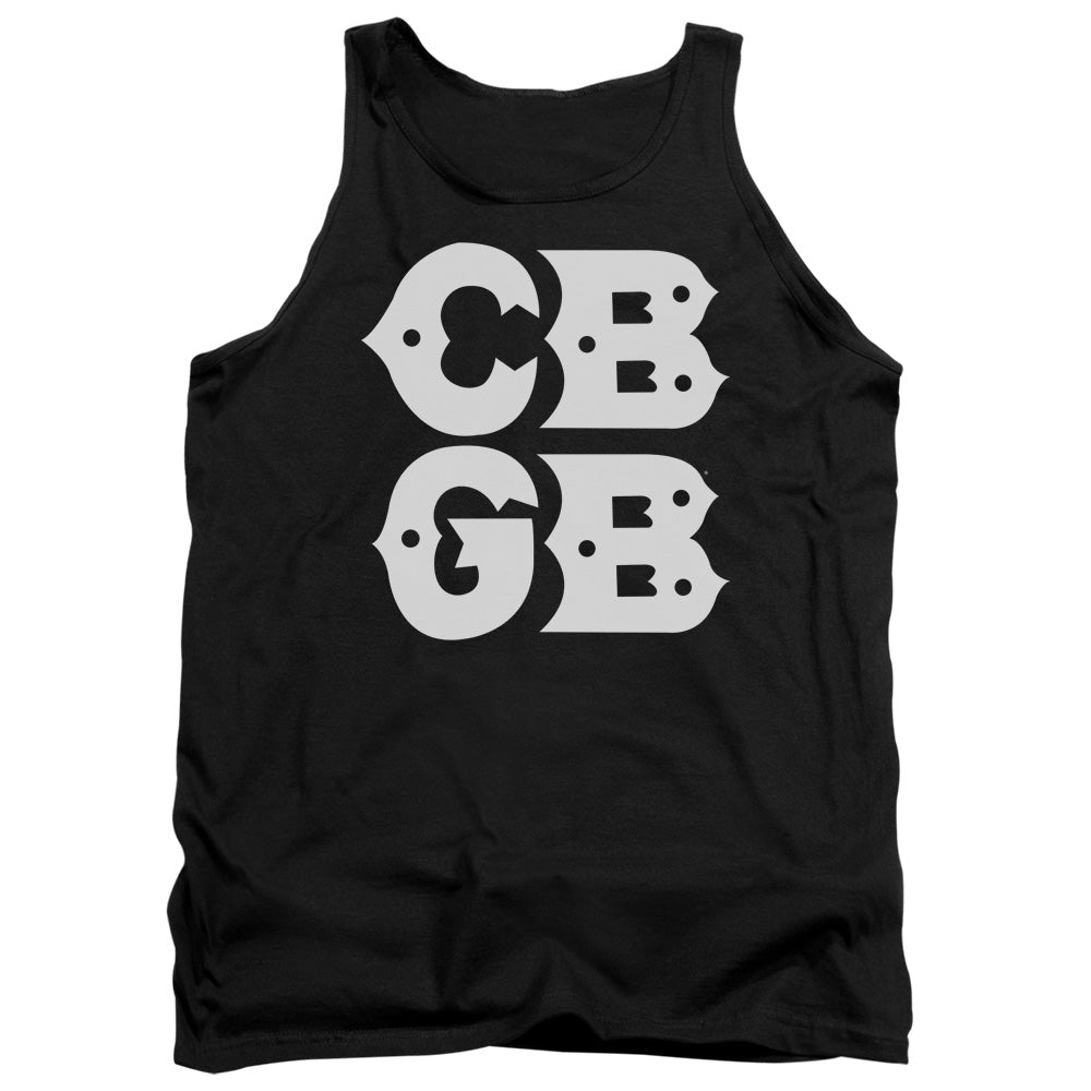 CBGB Stacked Logo Mens Tank Top Shirt Black