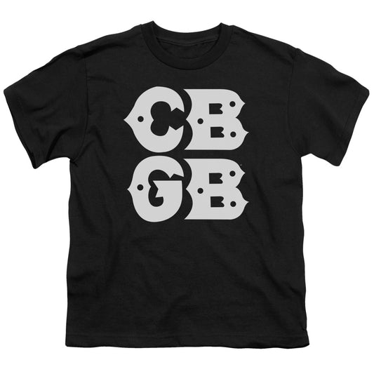 CBGB Stacked Logo Kids Youth T Shirt Black