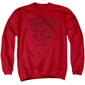 CBGB Moth Skull Mens Crewneck Sweatshirt Red