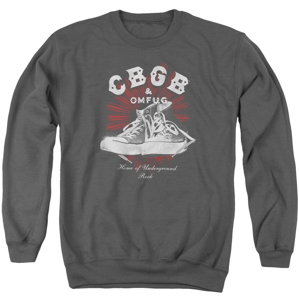 CBGB High Tops Mens Crewneck Sweatshirt Charcoal