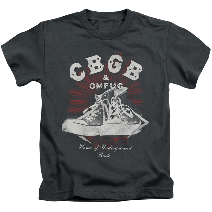 CBGB High Tops Juvenile Kids Youth T Shirt Charcoal