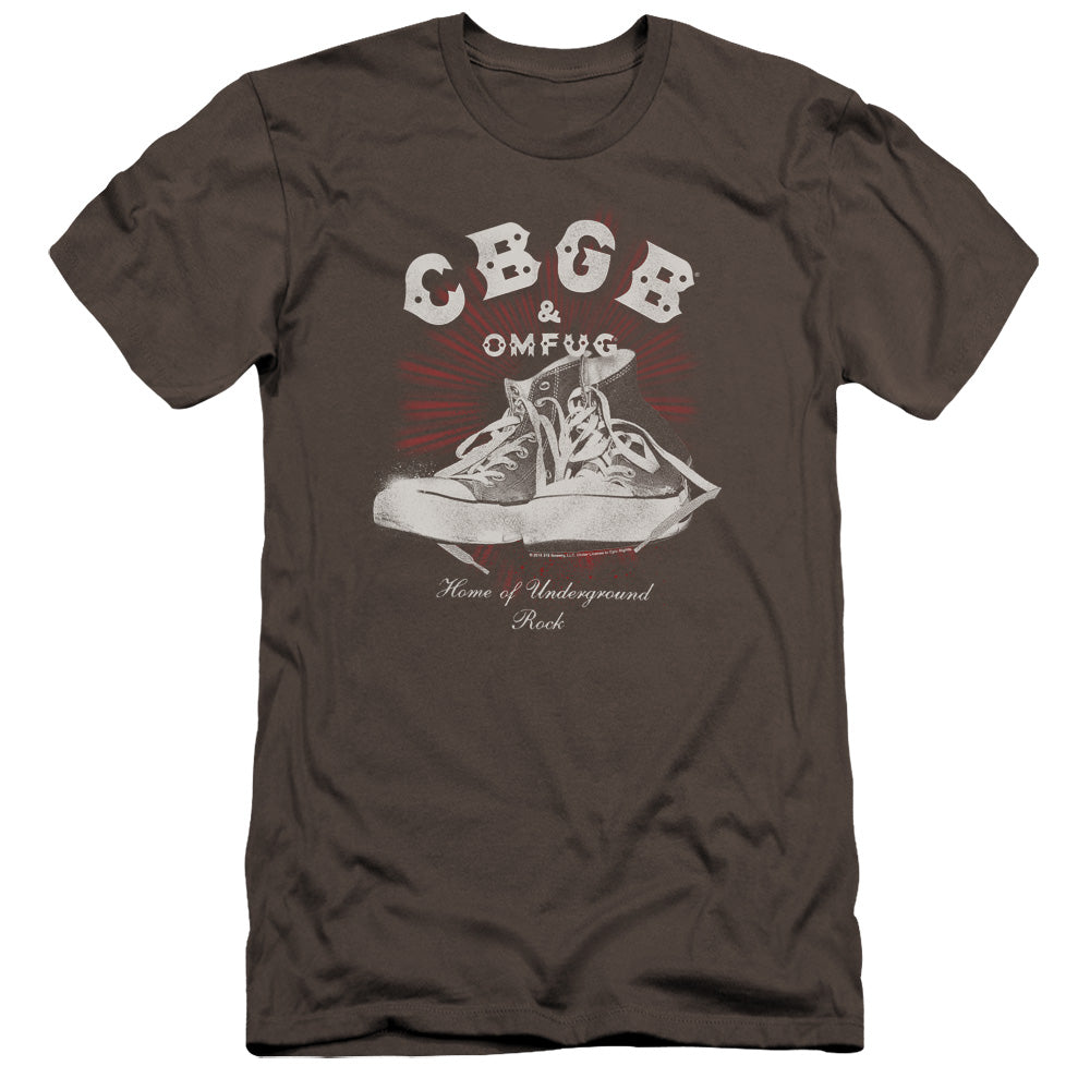 CBGB High Tops Premium Bella Canvas Slim Fit Mens T Shirt Charcoal