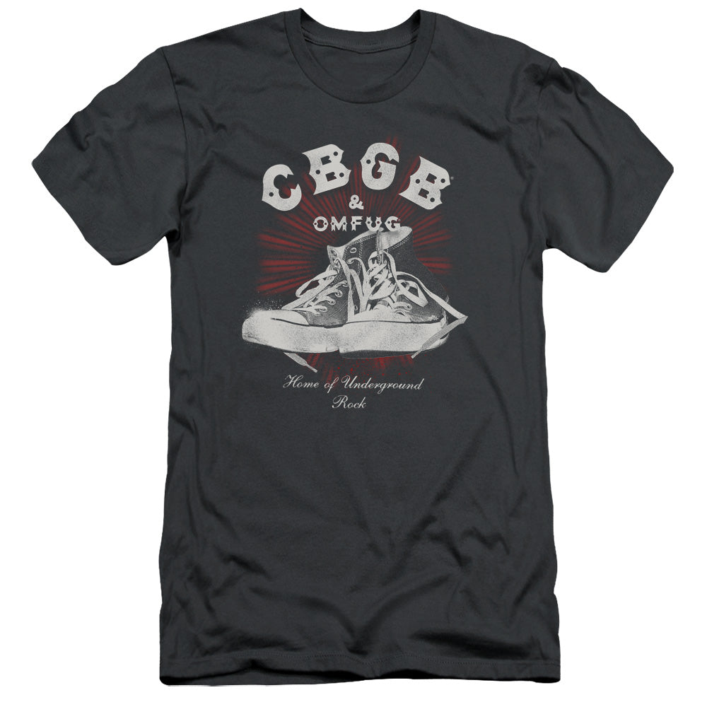 CBGB High Tops Slim Fit Mens T Shirt Charcoal