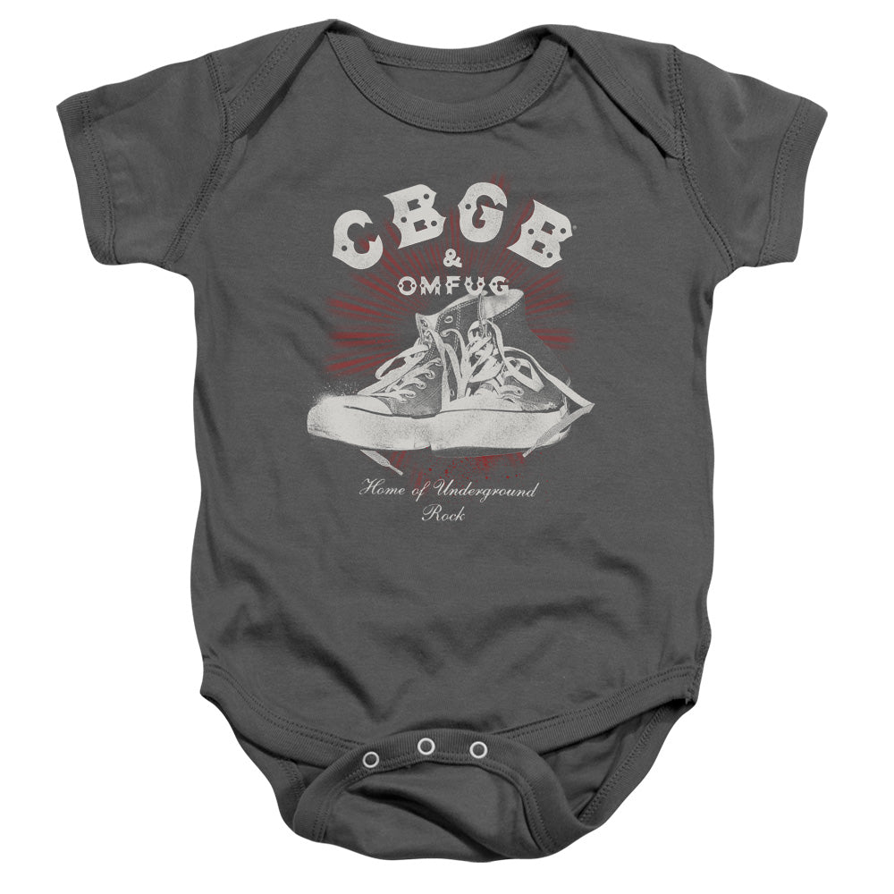 CBGB High Tops Infant Baby Snapsuit Charcoal