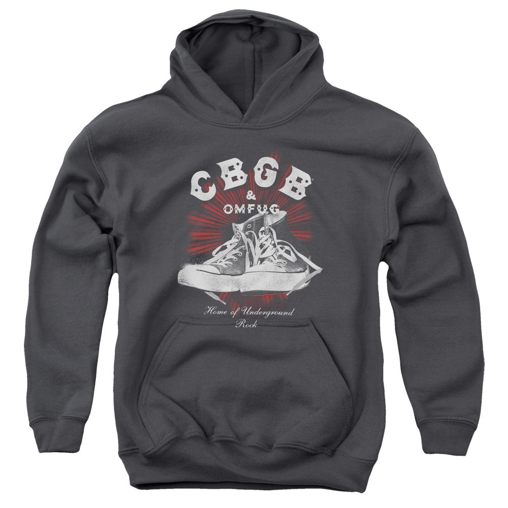 CBGB High Tops Kids Youth Hoodie Charcoal