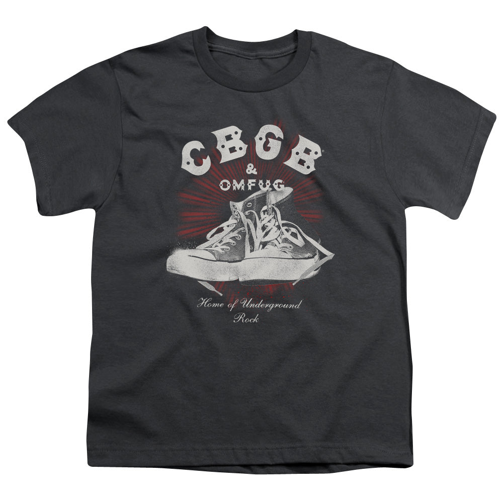 CBGB High Tops Kids Youth T Shirt Charcoal