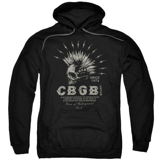 CBGB Electric Skull Mens Hoodie Black