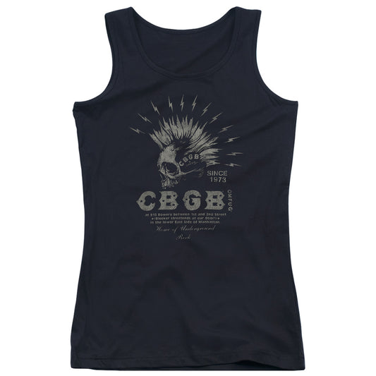 CBGB Electric Skull Womens Tank Top Shirt Black