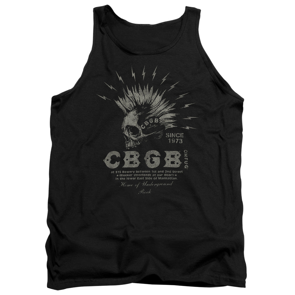 CBGB Electric Skull Mens Tank Top Shirt Black