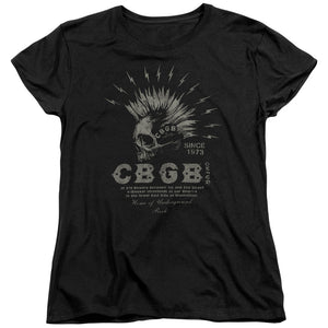 CBGB Electric Skull Womens T Shirt Black