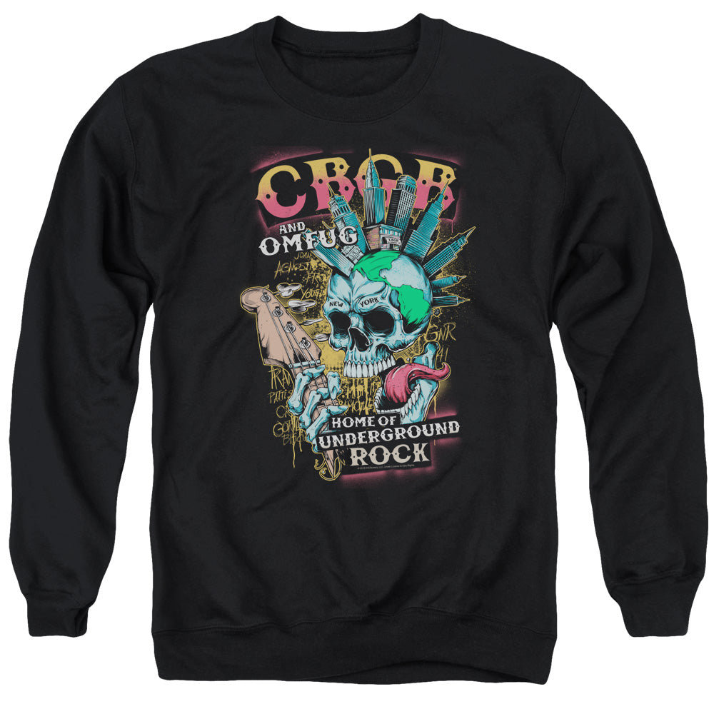 CBGB City Mowhawk Mens Crewneck Sweatshirt Black