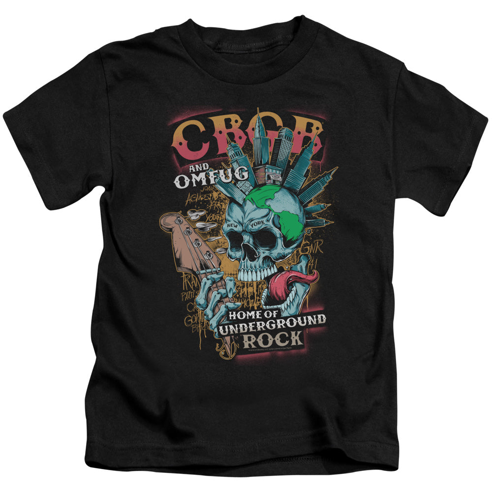 CBGB City Mowhawk Juvenile Kids Youth T Shirt Black