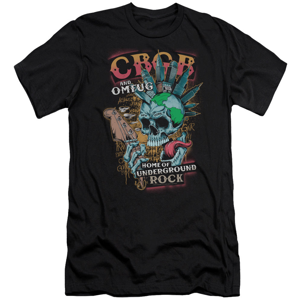 CBGB City Mowhawk Premium Bella Canvas Slim Fit Mens T Shirt Black